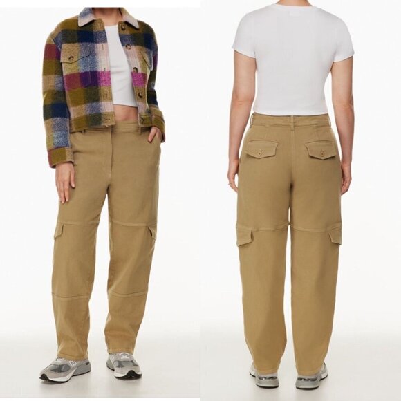 Aritzia Pants - Aritzia Wilfred Free Women's Maeve Cargo Pants Size 00 Taupe Beige 90's Y2K